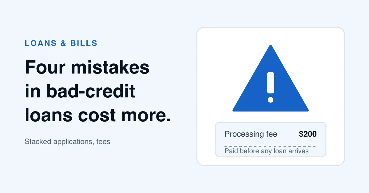 A warning triangle and a fee receipt on a desk beside a folded credit report
